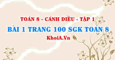 Bài 1 trang 100 SGK Toán 8 tập 1 Cánh Diều